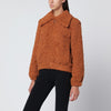 Patou Pumpkin-coloured faux fur bomber jacket