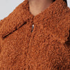 Patou Pumpkin-coloured faux fur bomber jacket