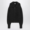 LEMAIRE Black/brown zip cardigan in alpaca blend