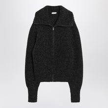  LEMAIRE Black/brown zip cardigan in alpaca blend