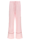 Off White Jacquard Satin Pajama Pants