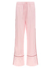 Off White Jacquard Satin Pajama Pants