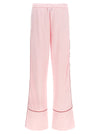 Off White Jacquard Satin Pajama Pants