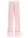 Off White Jacquard Satin Pajama Pants