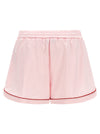 Off White Jacquard Satin Pajama Shorts