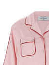 Off White Jacquard Satin New Roxy Pajama Shirt