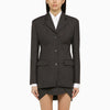 Off White Off-White™ Grey single-breasted pinstripe jacket in wool blend