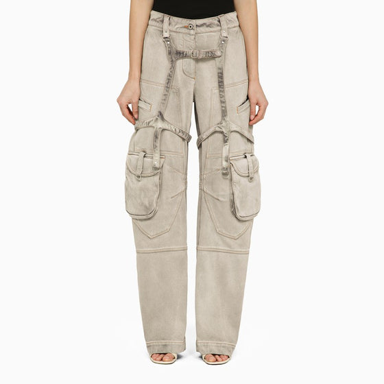 Off White Off-White™ Oversized cargo jeans in burnt denim