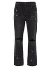 Purple P011 Knee Slit Paint Jeans