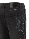Purple P011 Knee Slit Paint Jeans