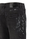 Purple P011 Knee Slit Paint Jeans
