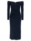 Carolina Herrera Off-shoulder 3/4 Slv Ruched Midi Dress