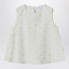  Il Gufo White top with floral embroidery