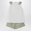 Il Gufo Two-piece white set in Liberty fabric