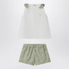 Il Gufo Two-piece white set in Liberty fabric