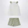 Il Gufo Two-piece white set in Liberty fabric