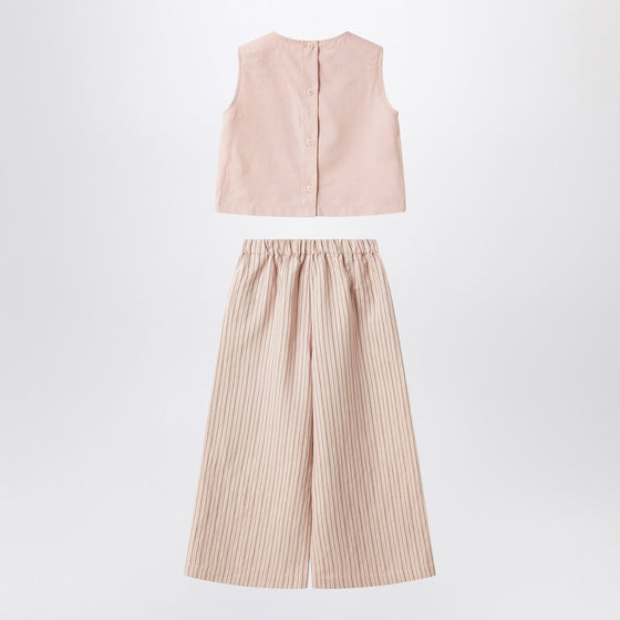 Il Gufo Blush pink striped outfit