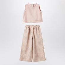  Il Gufo Blush pink striped outfit