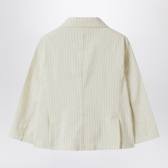 Il Gufo Double-breasted jacket in pinstriped cotton