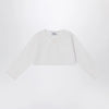 Il Gufo Short wrap cardigan white milk