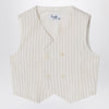 Il Gufo Double-breasted vest in pinstriped cotton
