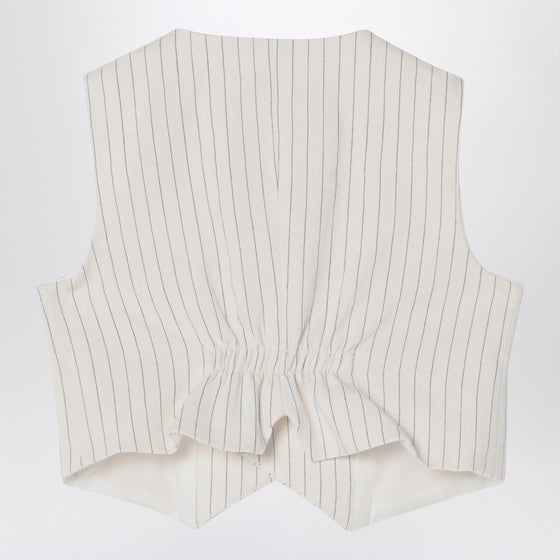 Il Gufo Double-breasted vest in pinstriped cotton