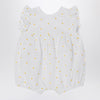 Il Gufo White romper with floral embroidery