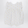 Il Gufo White romper with floral embroidery