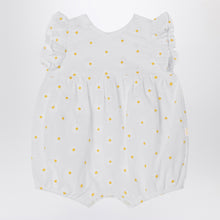  Il Gufo White romper with floral embroidery