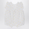 Il Gufo White romper with floral embroidery