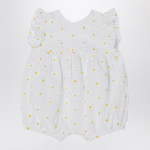  Il Gufo White romper with floral embroidery