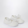 Il Gufo White Newborn Shoe with Bow