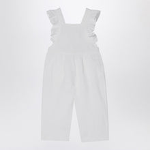  Il Gufo White linen overall with ruffles
