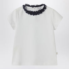  Il Gufo White T-shirt with frayed neckline