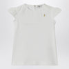 Il Gufo White T-shirt with ruffled sleeves