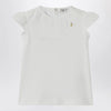 Il Gufo White T-shirt with ruffled sleeves
