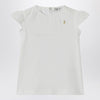 Il Gufo White T-shirt with ruffled sleeves