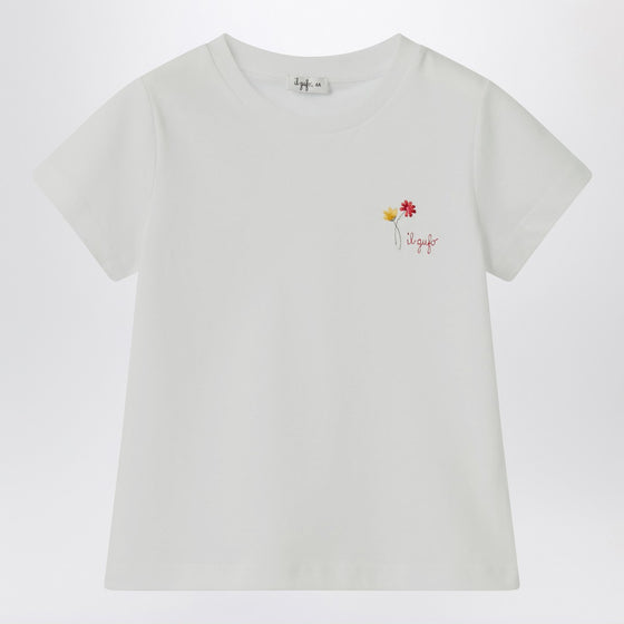 Il Gufo White T-shirt with embroidered logo