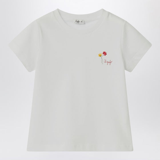 Il Gufo White T-shirt with embroidered logo