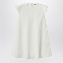  Il Gufo White linen dress with ruffles