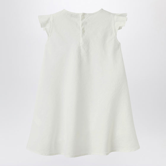 Il Gufo White linen dress with ruffles