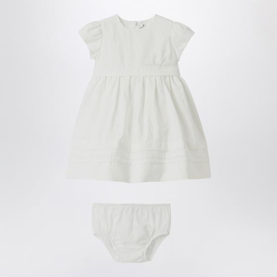Il Gufo White dress with culotte in viscose poplin