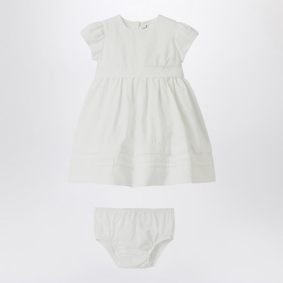 Il Gufo White dress with culotte in viscose poplin