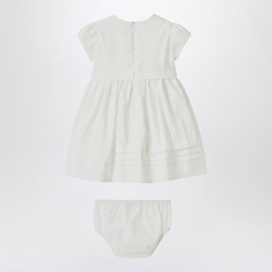 Il Gufo White dress with culotte in viscose poplin