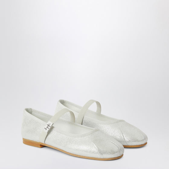 Il Gufo Silver ballet flats with elastic strap