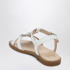 Il Gufo White sandal with applied flowers