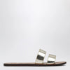 Manebí Platinum colored strap sandals in leather