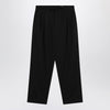 LEMAIRE Black drawstring pants in wool blend