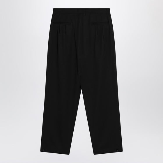LEMAIRE Black drawstring pants in wool blend