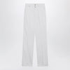 LEMAIRE High-waisted straight-leg jeans with belt in white denim